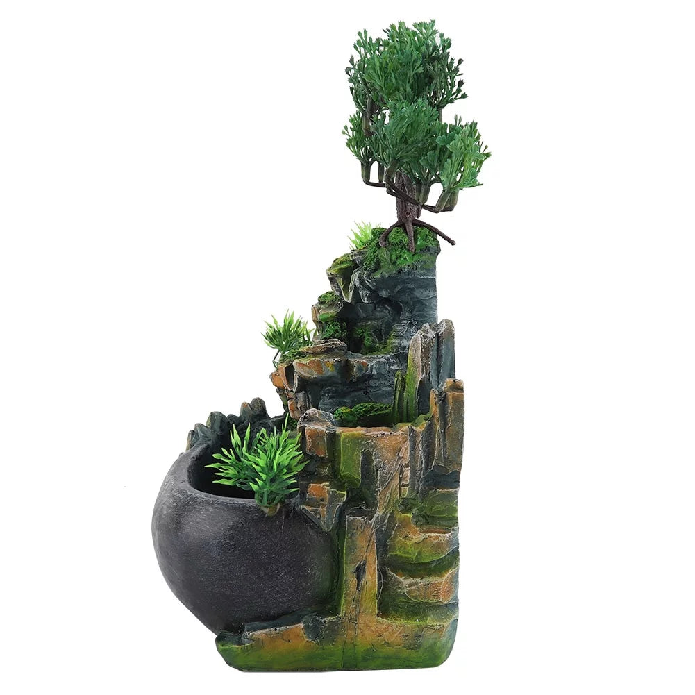 Zen 220V Waterfall Mini Plug Fountain Meditation Waterfall EU Desktop