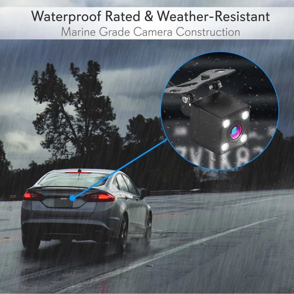 1080p Dual Cam, Touchscreen 4.3’’ Camera PLCM4567 Display Pyle - - System HD & Dash Vision, Vehicle Night Monitor Waterproof Backup with Cam DVR