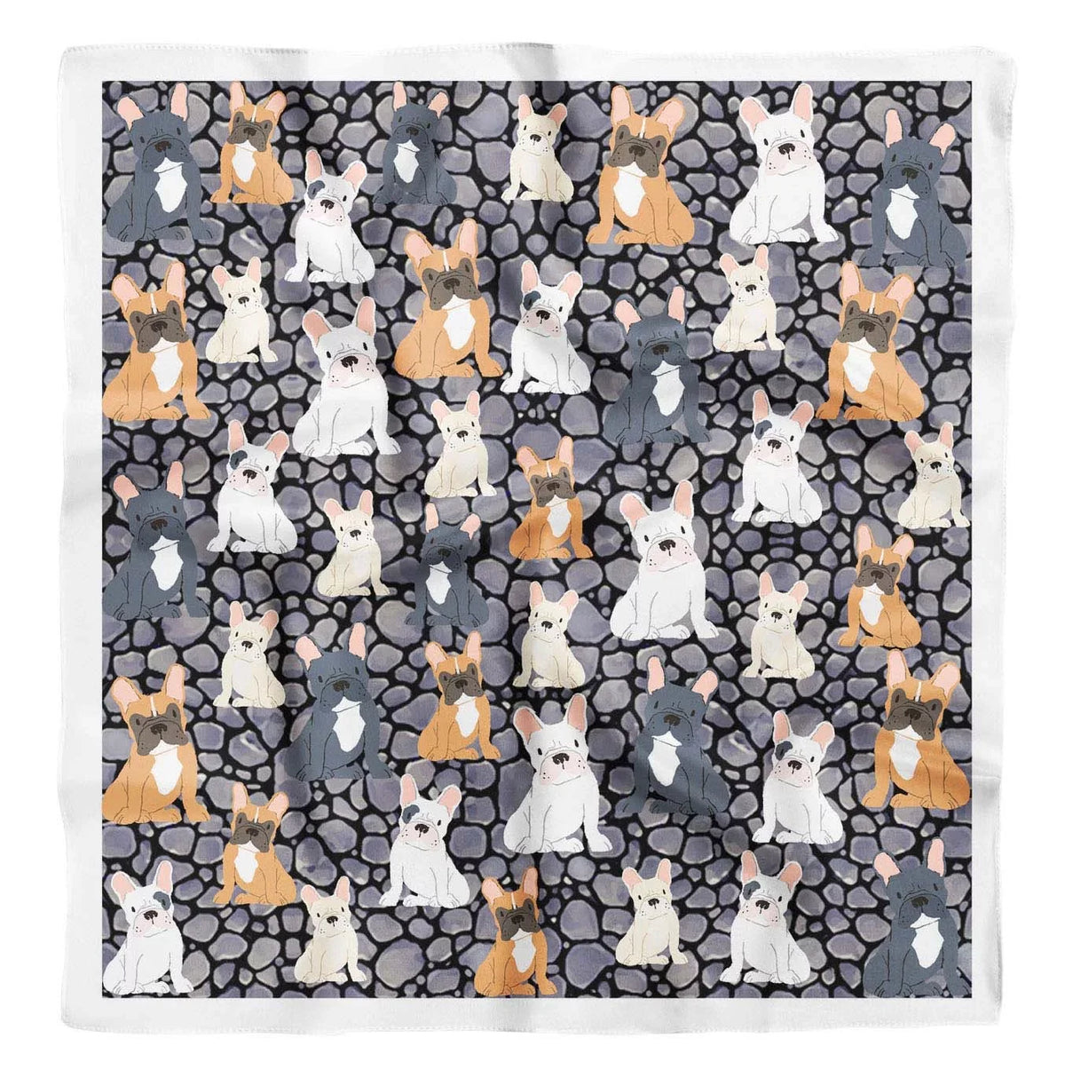 Grey For Dogs Square Mix Pure Hair Neck Bandanas Head Phagun SilkScarfFor Women Printed