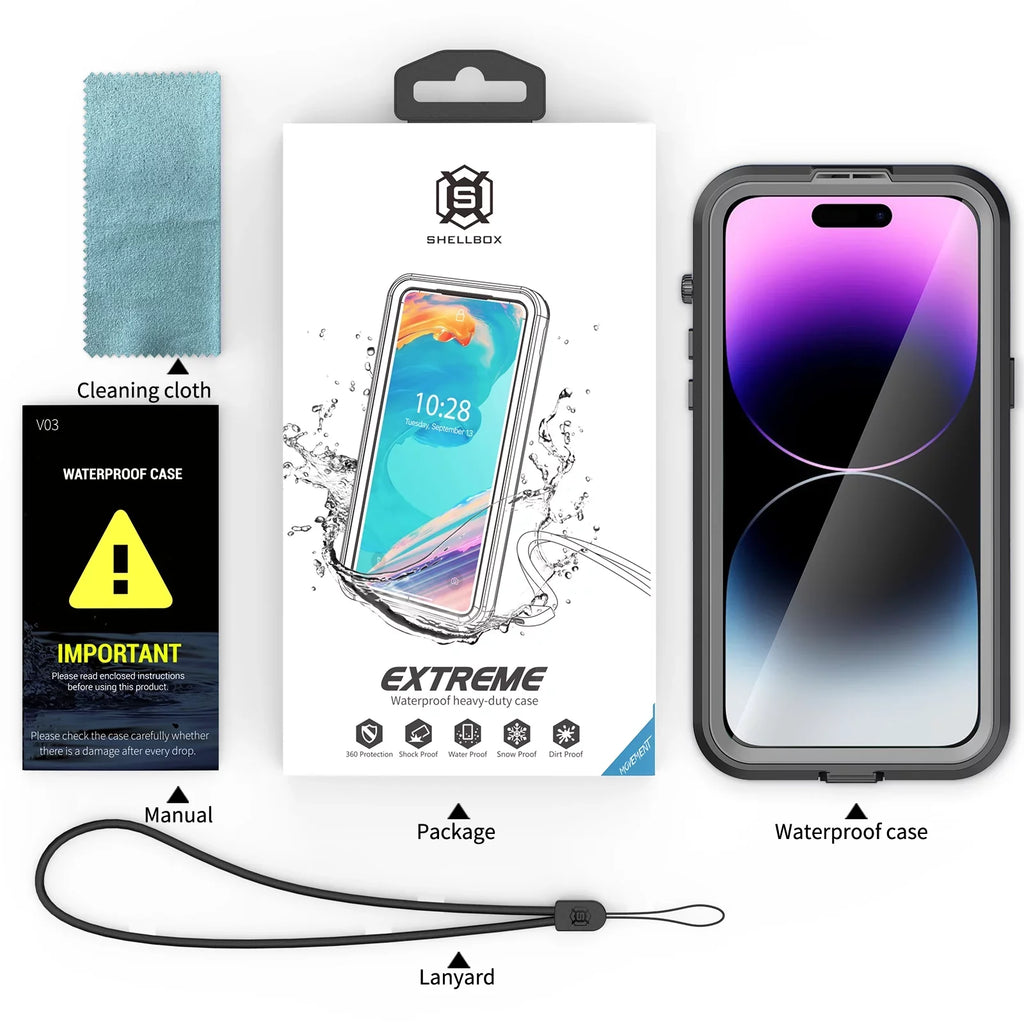 for Black 14 Pro with Built-in - Pro Protector Underwater][14FT 360][IP68 Military for 6H [Real Case Dropproof][Dustproof][Compatible Screen Waterproof, Max 6.7" iPhone MagSafe] Max iPhone 14