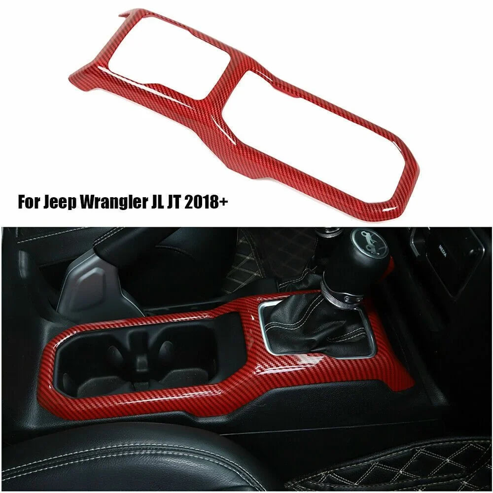 Jeep Panel Cup Gear For Trim Shift Teledu Wrangler Cover Red Parts Holder Carbon