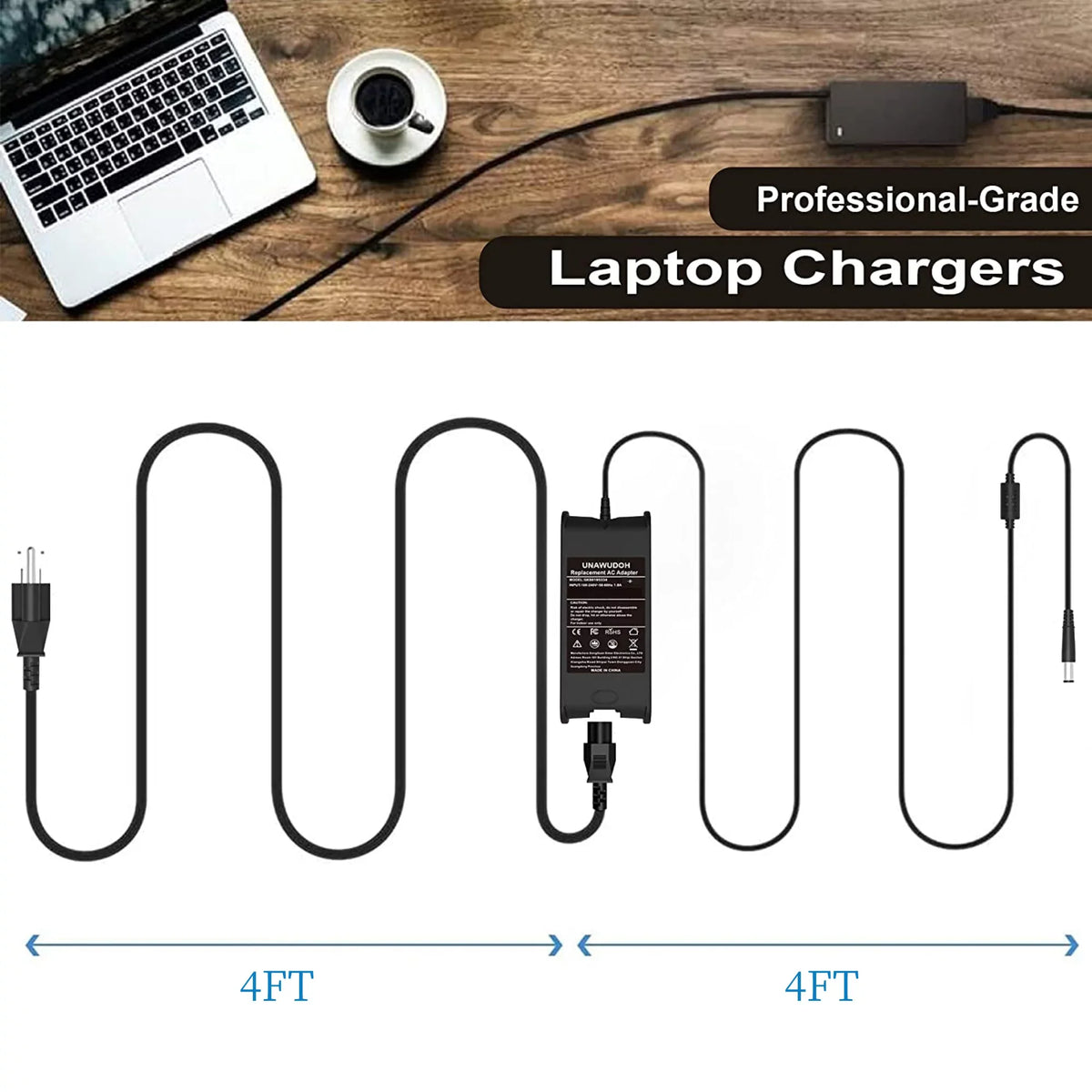 AC KONKIN Power Charger BOO Laptop Latitude Compatible Replacement Cord Adapter for D630