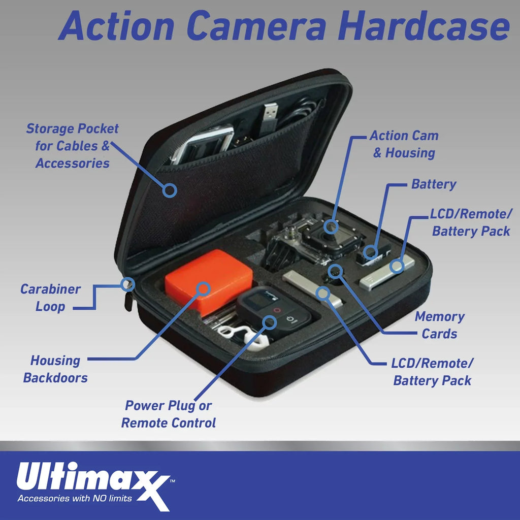 Action Much USB 10) Includes: Black Batteries, 2x Case & Replacement GoPro - Dual HERO10 More Bundle Camera Water-Resistant (Hero Ultimaxx Charger, Essential