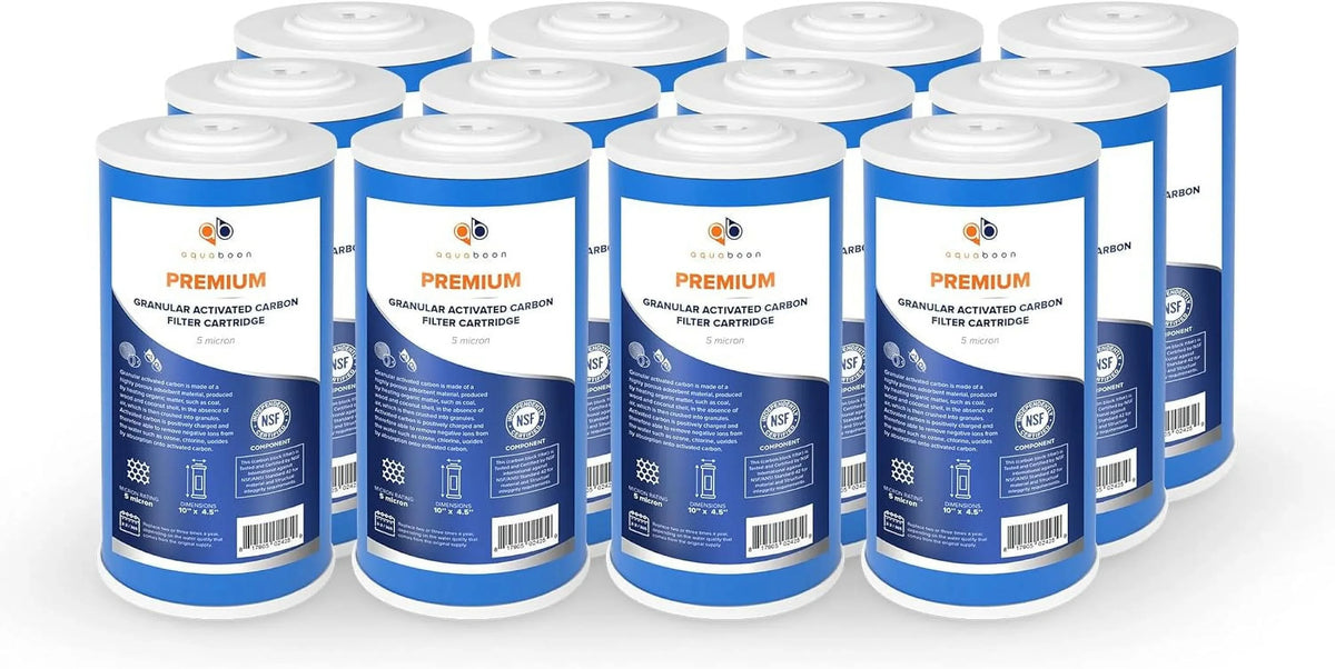 Granular Coconut 12-Pack House 4.5" (GAC) X emium Carbon Cartridge Water Shell 10" Replacement Whole 5 Micron Filter Activated