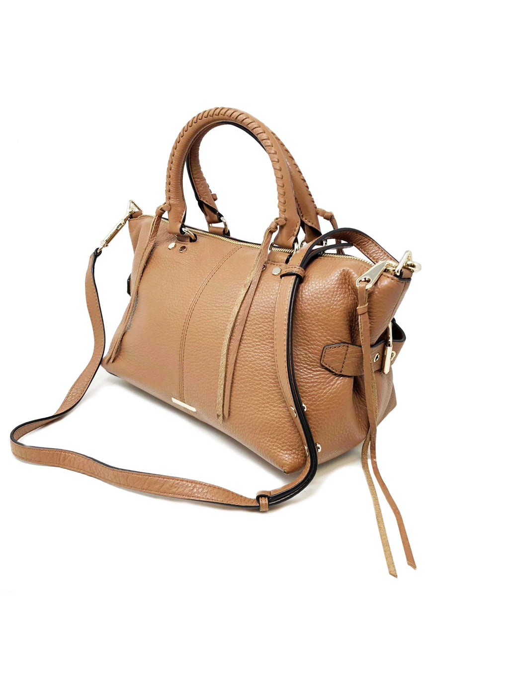 Almond Minkoff Ladies Rebecca Tote Purse Leather Satchel Moto HF16LMOS26 Brown