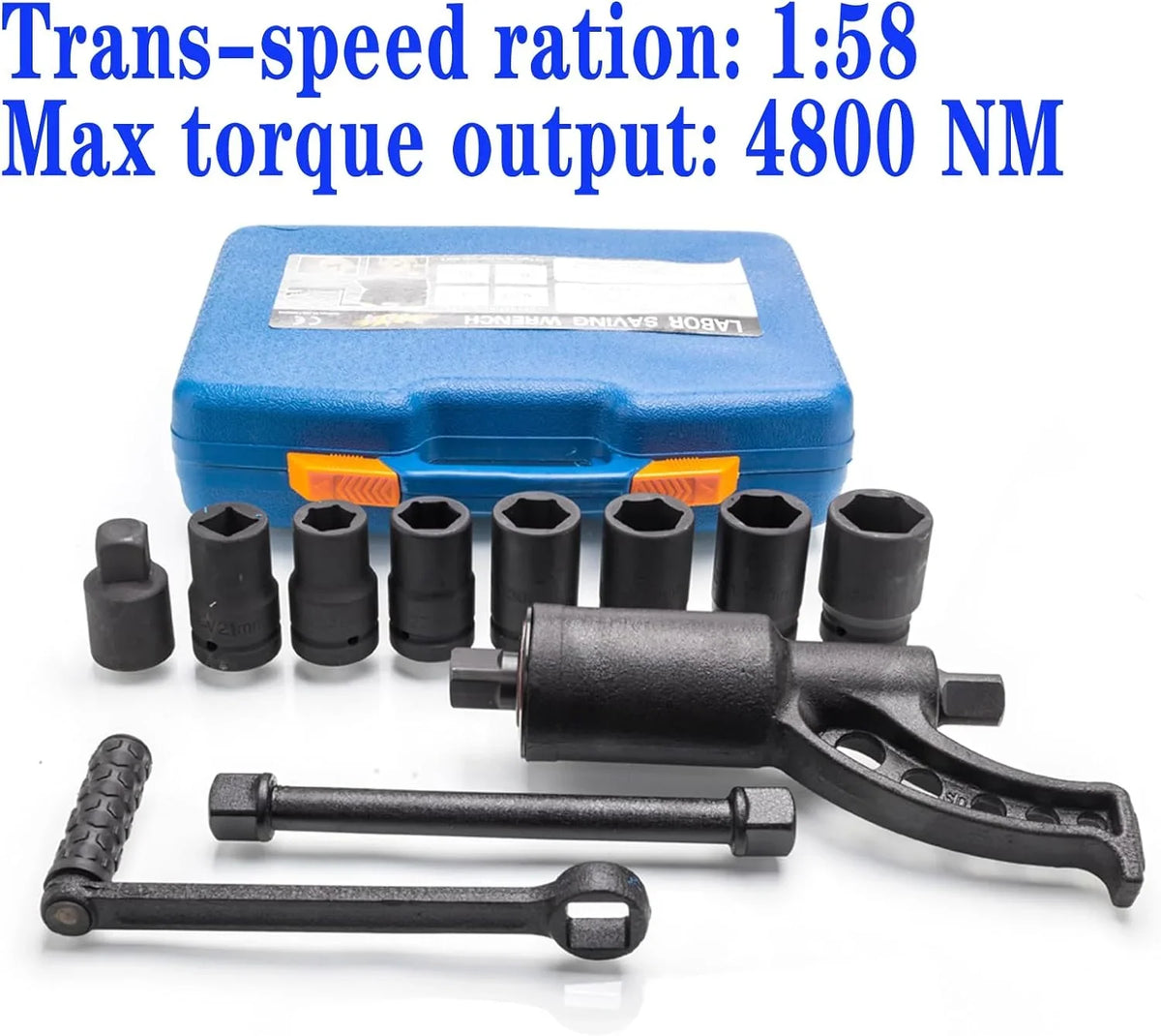 NM with Duty Black Saving 1:58 Tool Heavy Case Labor Set Lugnut Lug torque Socket Remover 8pcs 4800 Nut Set Multiplier Torque