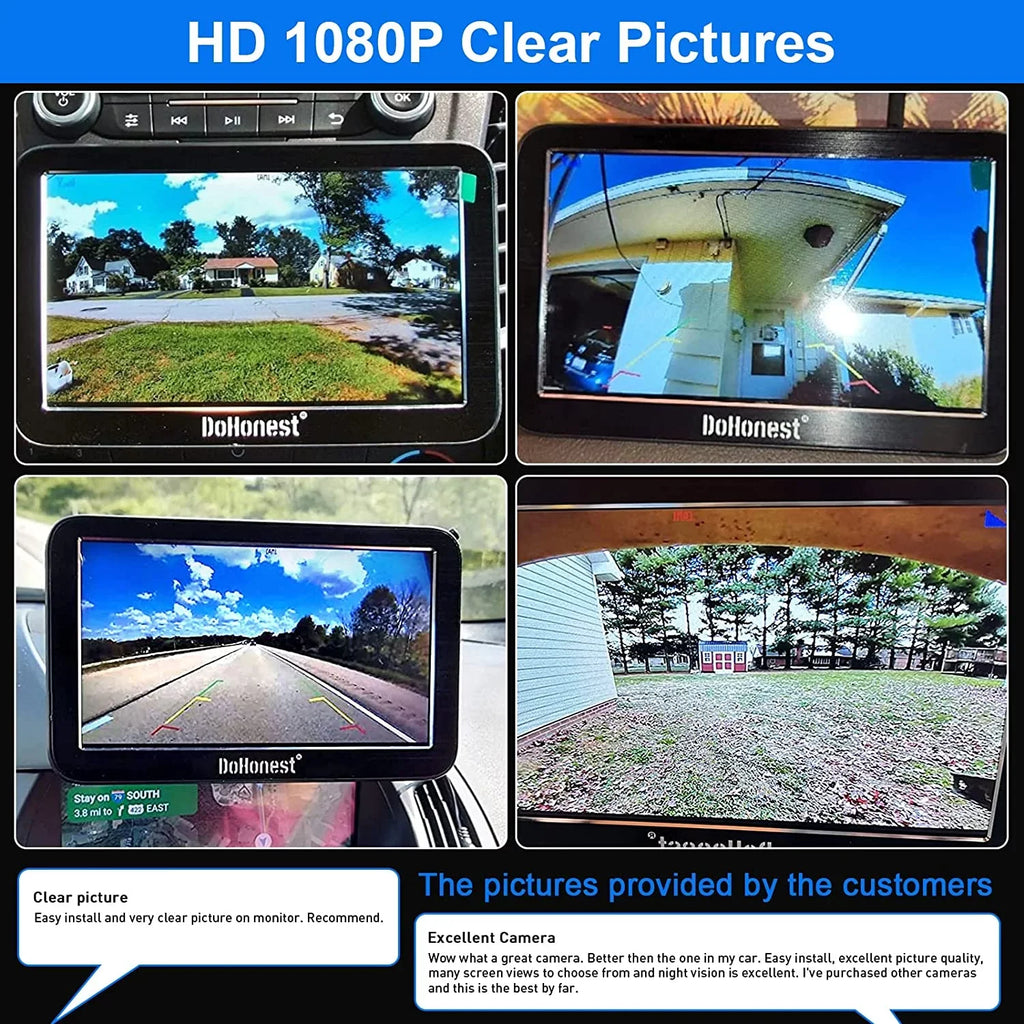 Play DoHonest Install V Backup for Channel Night Stable Wireless 7-Inch: Car Auto-Switching Bluetooth Monitor Easy Camper and vision Reverse Cam Truck Pickup Van Camera HD 2 Plug Kit Signal to 1080P