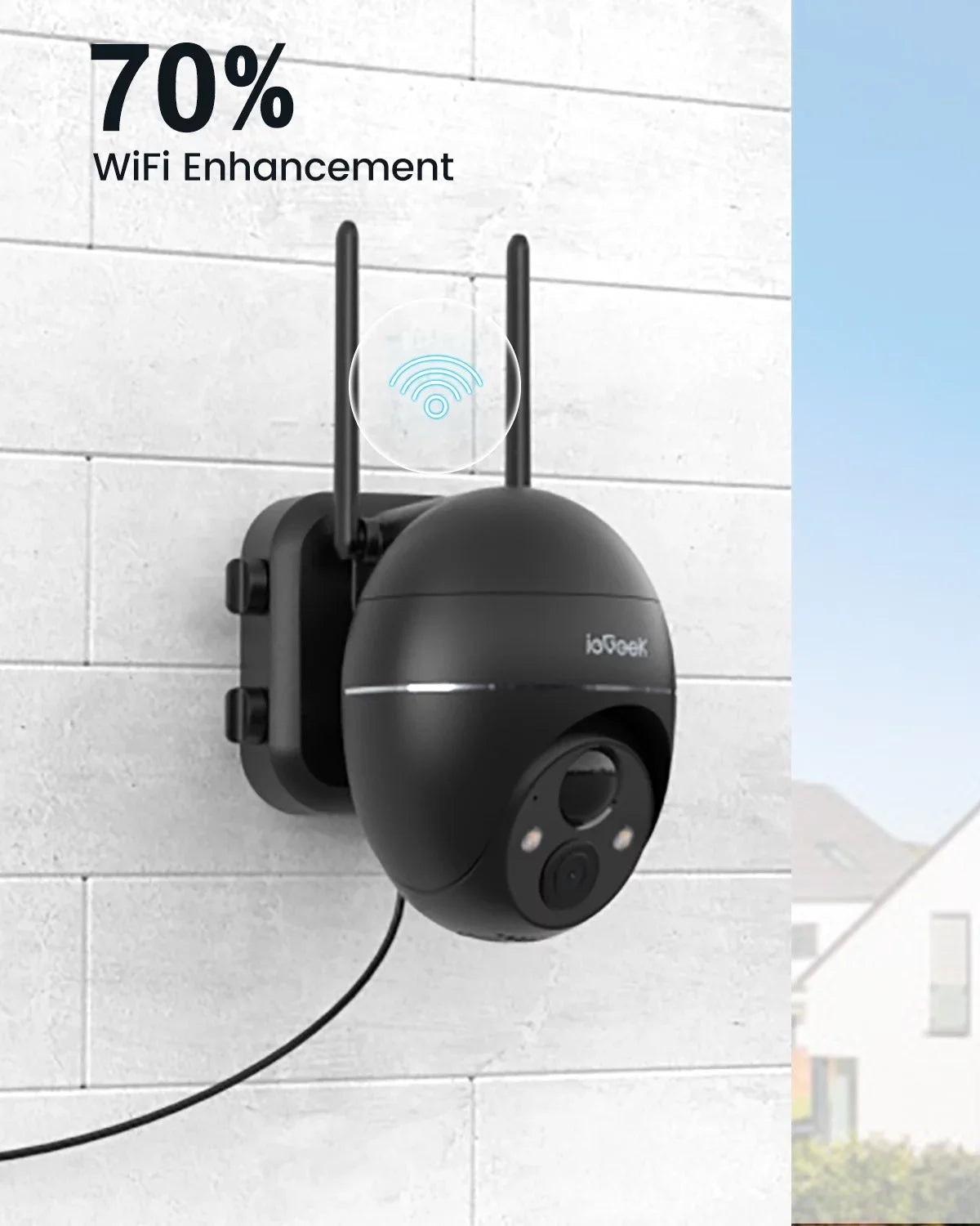 Outdoor Night PIR Camera Solar Outdoor Security 2K/3MP & PTZ Alexa Motion Detection, Surveillance with Work Color 360° Vision, View, Spotlight Camera WiFi, Siren, with Wireless