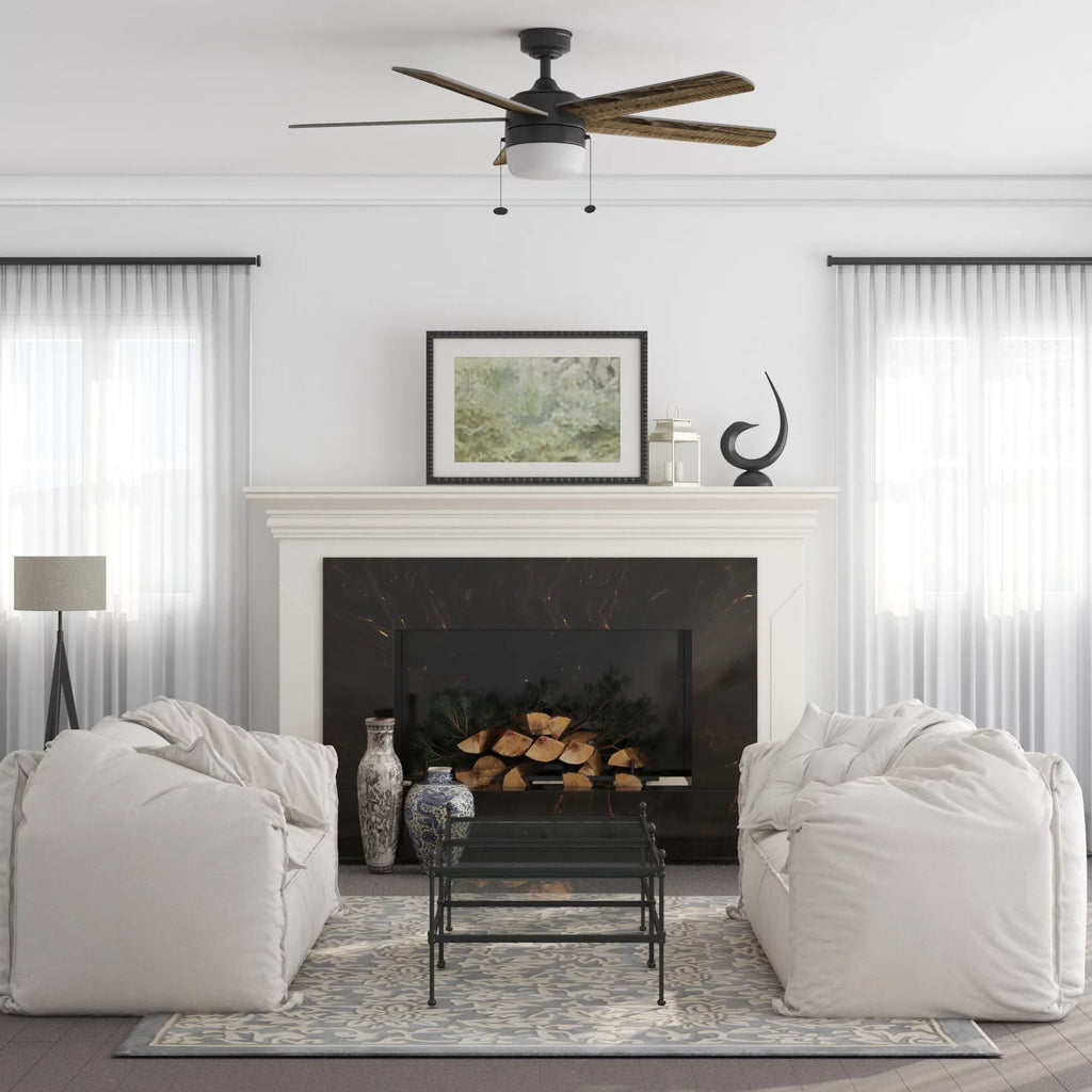 Reverse with Gardens Color Homes Temperature Indoor Light, Ceiling 52" & Airflow Black & Fan Adjustable Pearce Better