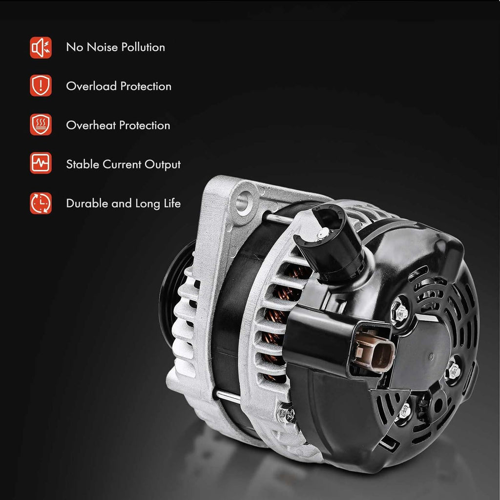 2012-2014, Ridgeline 6-Groove Replace# A-Premium 2011-2013, V6 12V Alternator Compatible 2012-2015, 3.5L, Odyssey CW with Pulley, Pilot 31100-RV0-A01 Honda 130Amp