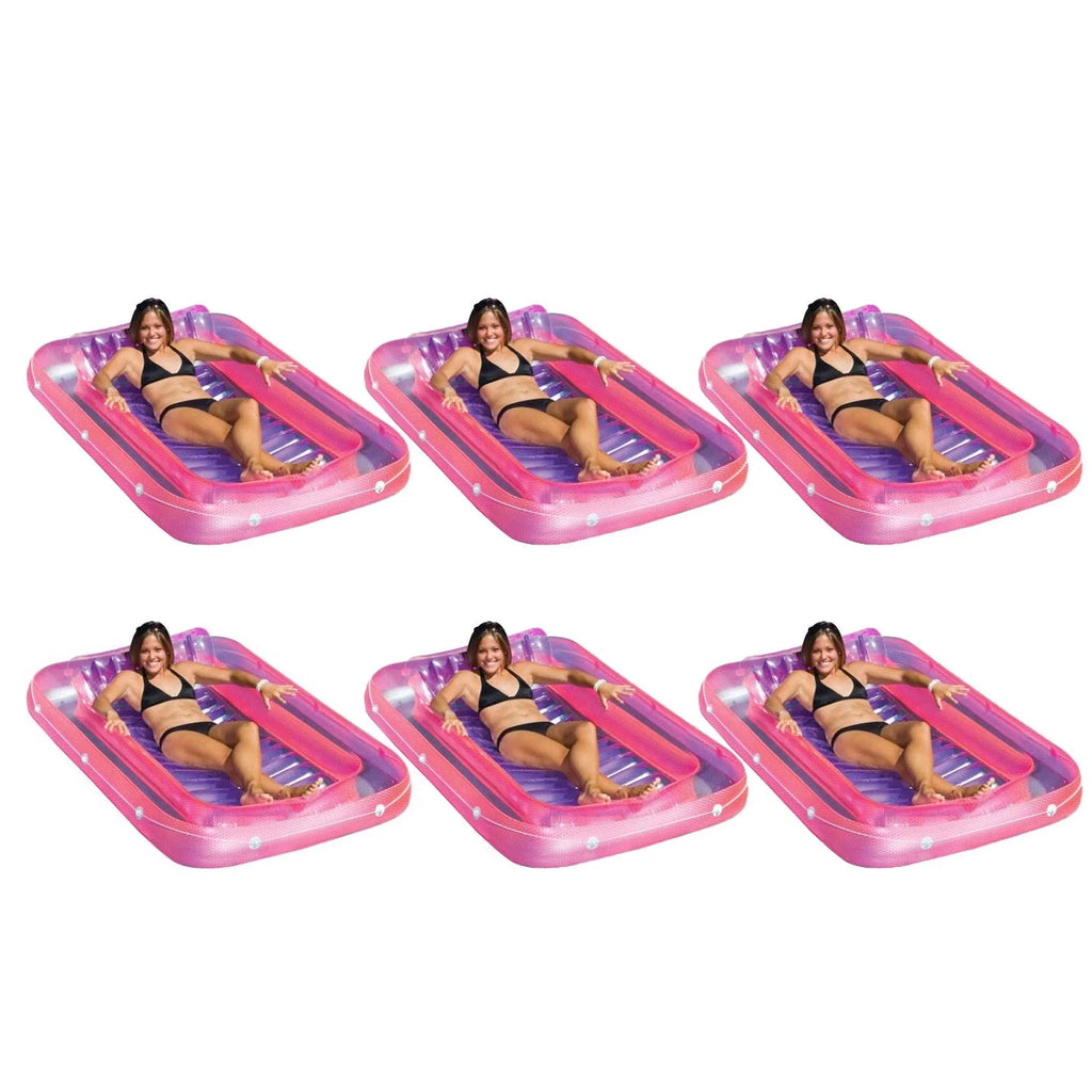 Pack) Float (6 (Open 71" Inflatable Tub Swimline Suntan Pool 9052 Lounge Box)