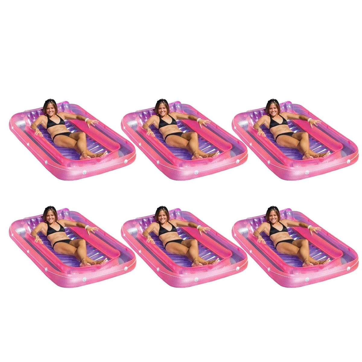 Pack) Float (6 (Open 71" Inflatable Tub Swimline Suntan Pool 9052 Lounge Box)