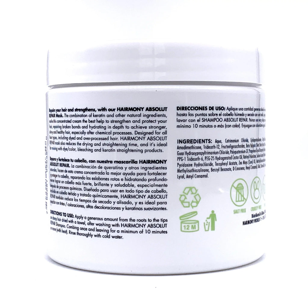 '- Fl 16 Hairmony Hair Professional el Mask Absoluta Repair cabello para Mascara Absolut Reparadora oz