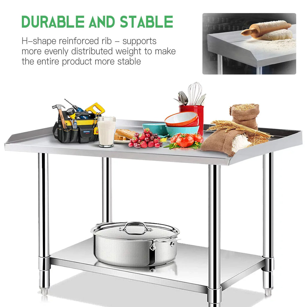 Workstation Steel Undershelf Kitchen & Kitchen - BBQ Equipment Inches Table Hotel-Heavy Stand with Home for 24x28 Stainless - Grill Restaurant Work Duty Table