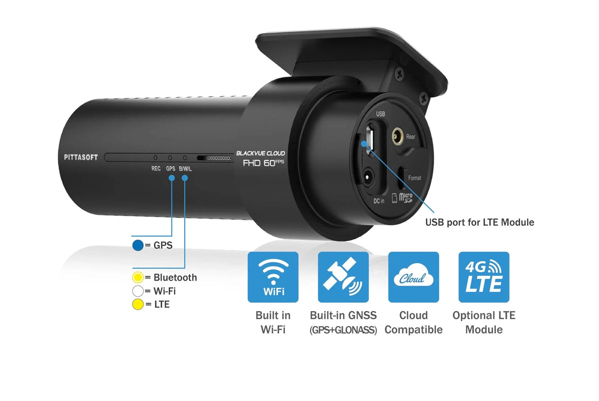 Card WiFi Front + 1080p With Cloud-Ready Dash DR770X-2CH-TRUCK & Cam 64GB GPS 60FPS Exterior BlackVue Waterproof |