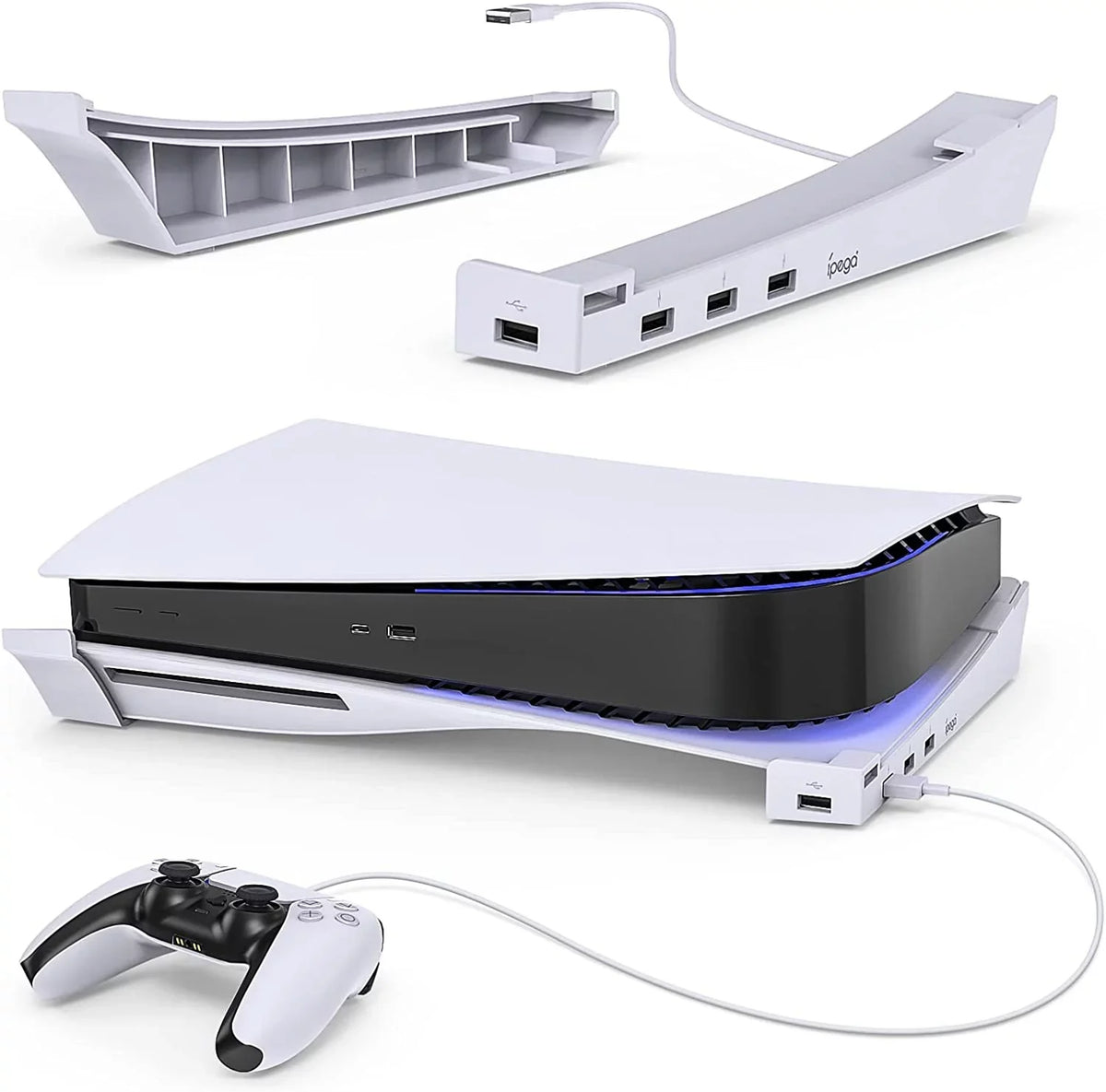 Base & &1 3 5 USB Digital and Holder with Console 4-Port Horizontal Disc Playstation Extension Port,Compatible 2.0 Skate with for Port USB Hub 5 Charging Edition Data Playstation Stand