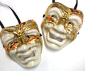 Hanging Masquerade Tragedy Full Colorful & Venetian Face Comedy Masks Wall White