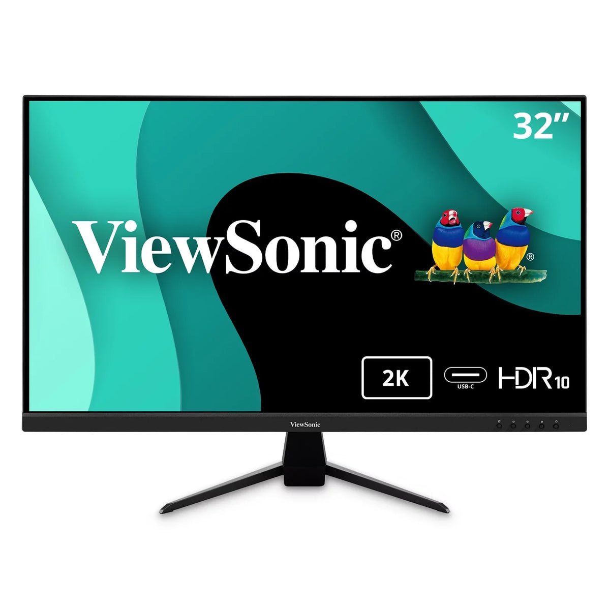 65W ViewSonic Bezels, Eye IPS Monitor Content HDMI, Care, 32 Support, USB with HDR10 Inch 1440p Ultra-Thin VX3267U-2K Input C, and DP