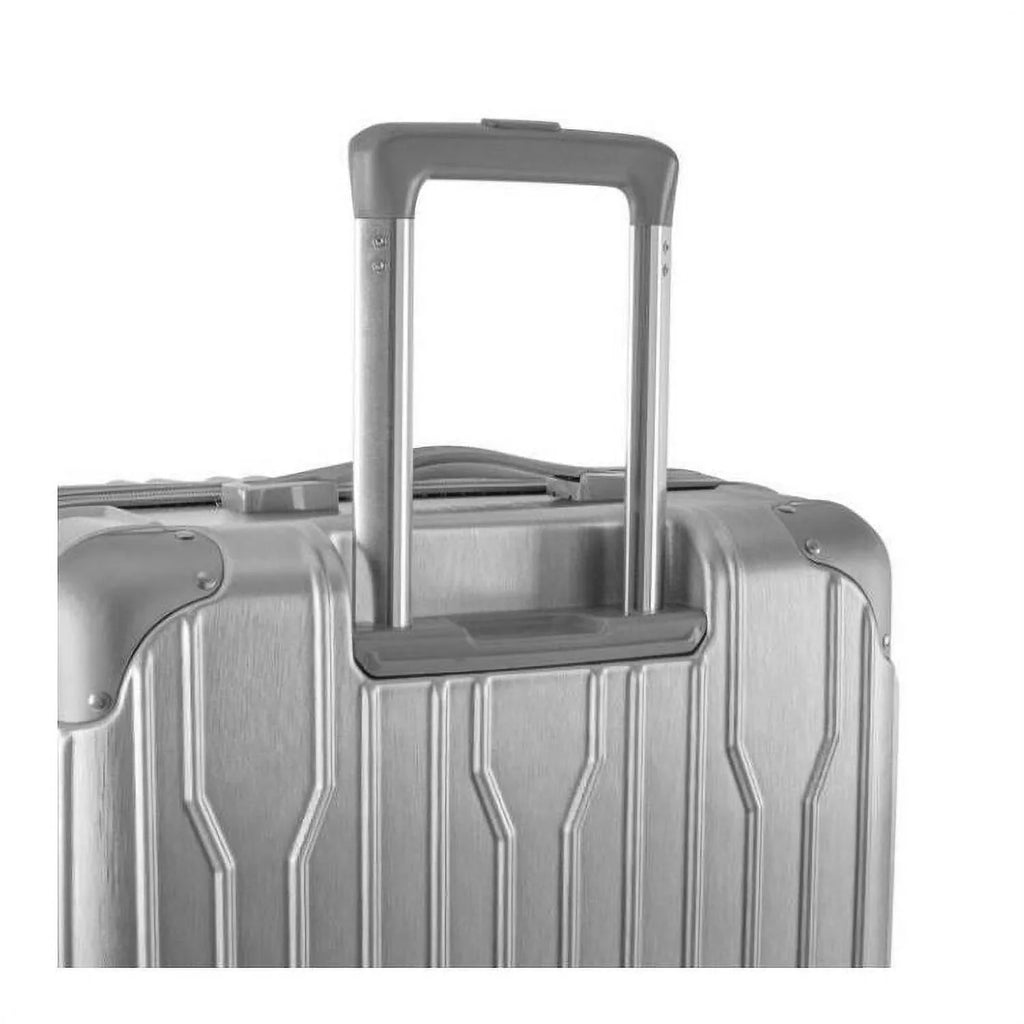 Heys Xtrak Combination Lock, Wheels TSA with 21-Inch Luggage Handle Carry-On Telescopic Expandable, System Spinner Silver Lightweight,