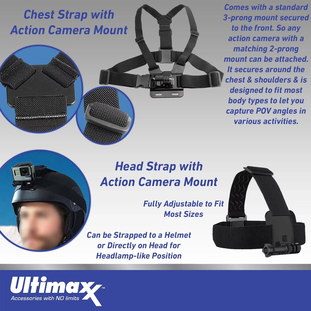 Action Much USB 10) Includes: Black Batteries, 2x Case & Replacement GoPro - Dual HERO10 More Bundle Camera Water-Resistant (Hero Ultimaxx Charger, Essential