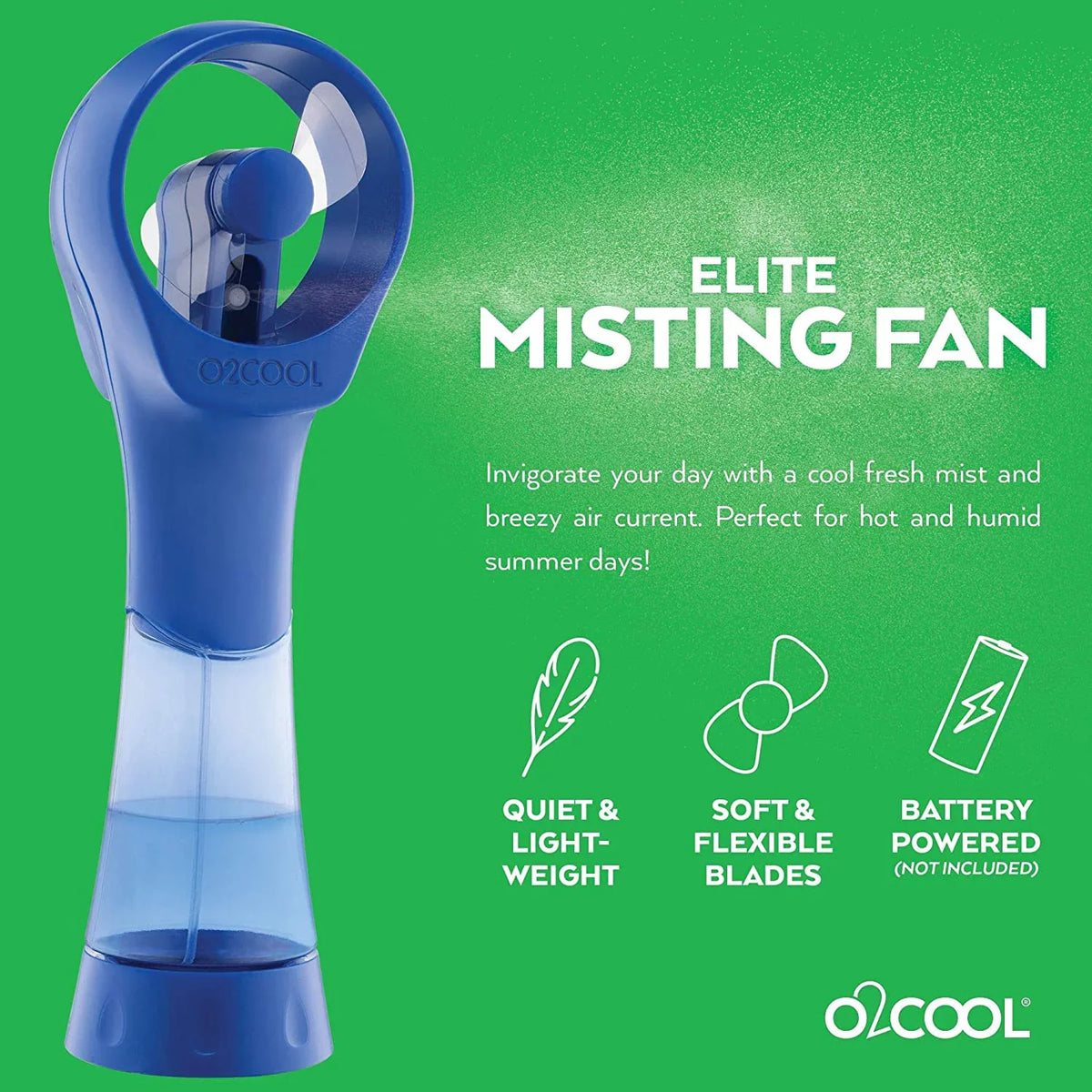 Fan Pack Personal Pink 2 for handheld 3.5 Elite Raspberry, Powered O2COOL inch Battery Cooling, Misting