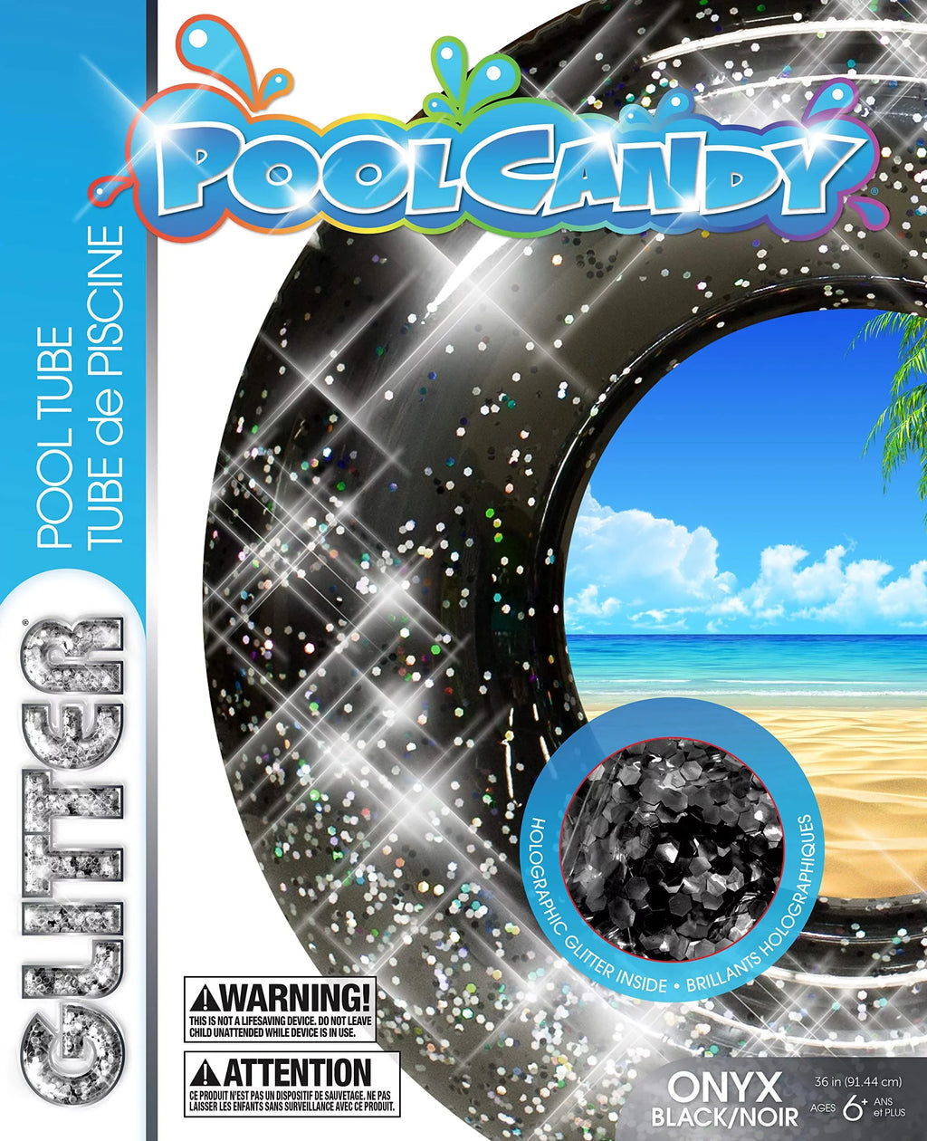 Black Glitter Glitter 48"- Pool Tube