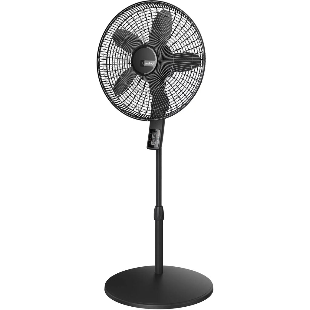 Lasko and with Fan Collection Elite Adjustable Thermostat, Remote Control Black Pedestal Blade Quiet
