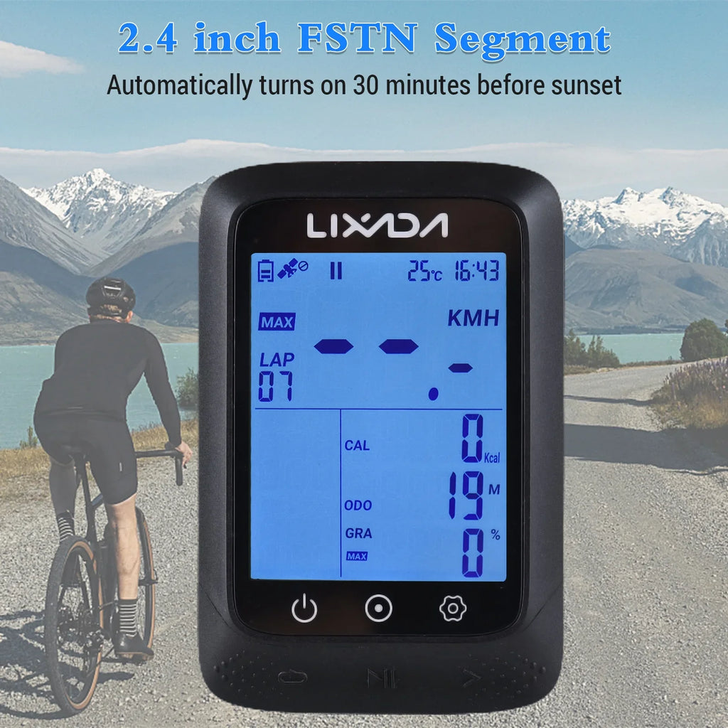 Compatible Wireless BT APP ANT+ Sensor GPS Lixada Computer Strava Gradient Waterproof Altitude with 2.3in Bike