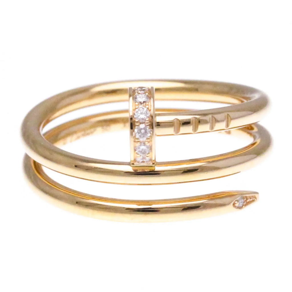 Band Fashion Pink Juste Cartier Gold B4210850 Ring Clou (Good) Pre-Owned Un Diamond Gold Pink (18K)