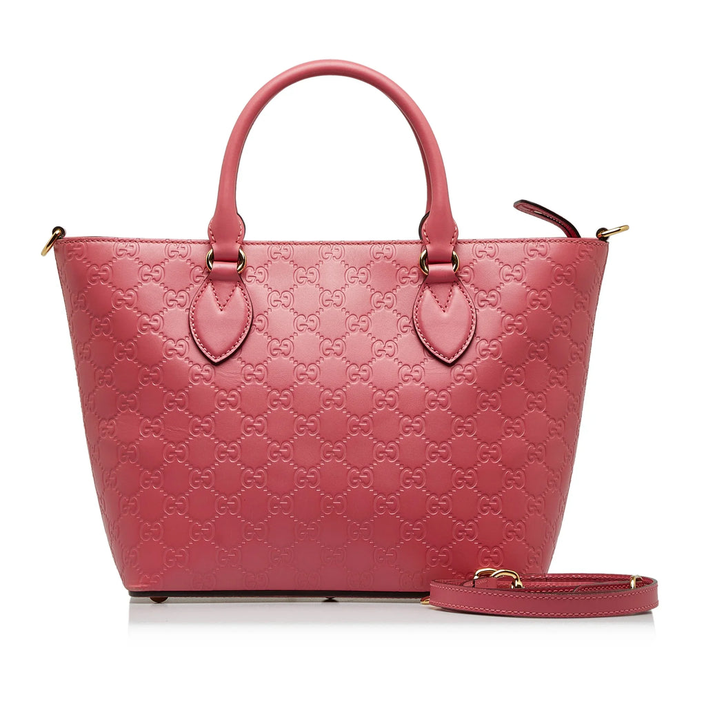 Calf Leather Authenticated Guccissima Pre-Owned (New Pink Defects) Unisex Satchel with