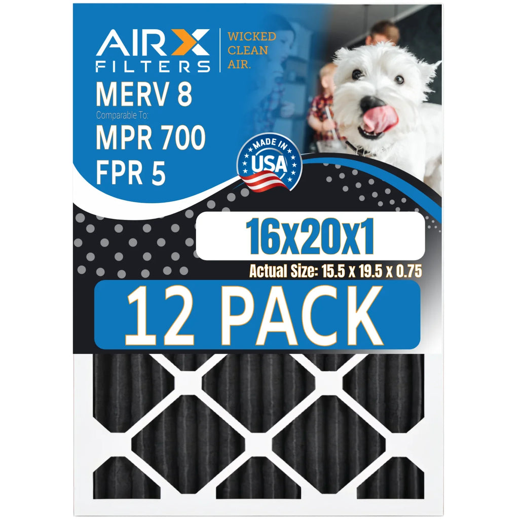 Pet Pack of AIRX Rating, USA Retention in - MERV Filters Filter Made WICKED FPR Air by to 8 12 Filters AIR. FILTERS 700, Odor MPR CLEAN 16x20x1 Furnace Comparable 5,