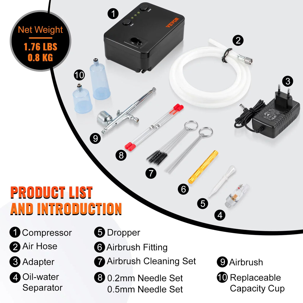 Tattoo Portable Feed w/ with Kit Airbrush Airbrush Cookie Airbrushing Art System Set Dual-action Multi-purpose Gravity Compressor, SKYSHALO Airbrushes, Nail Kit, Makeup