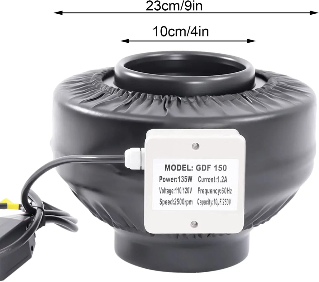 Combinable Fanwith Speed Duct Filter HEPA Carbon Controller Fan Fan Filter Booster Exhaust Fan with Inch & Grow Industrial FETCOI Inline Tent 8 Grade Powerful