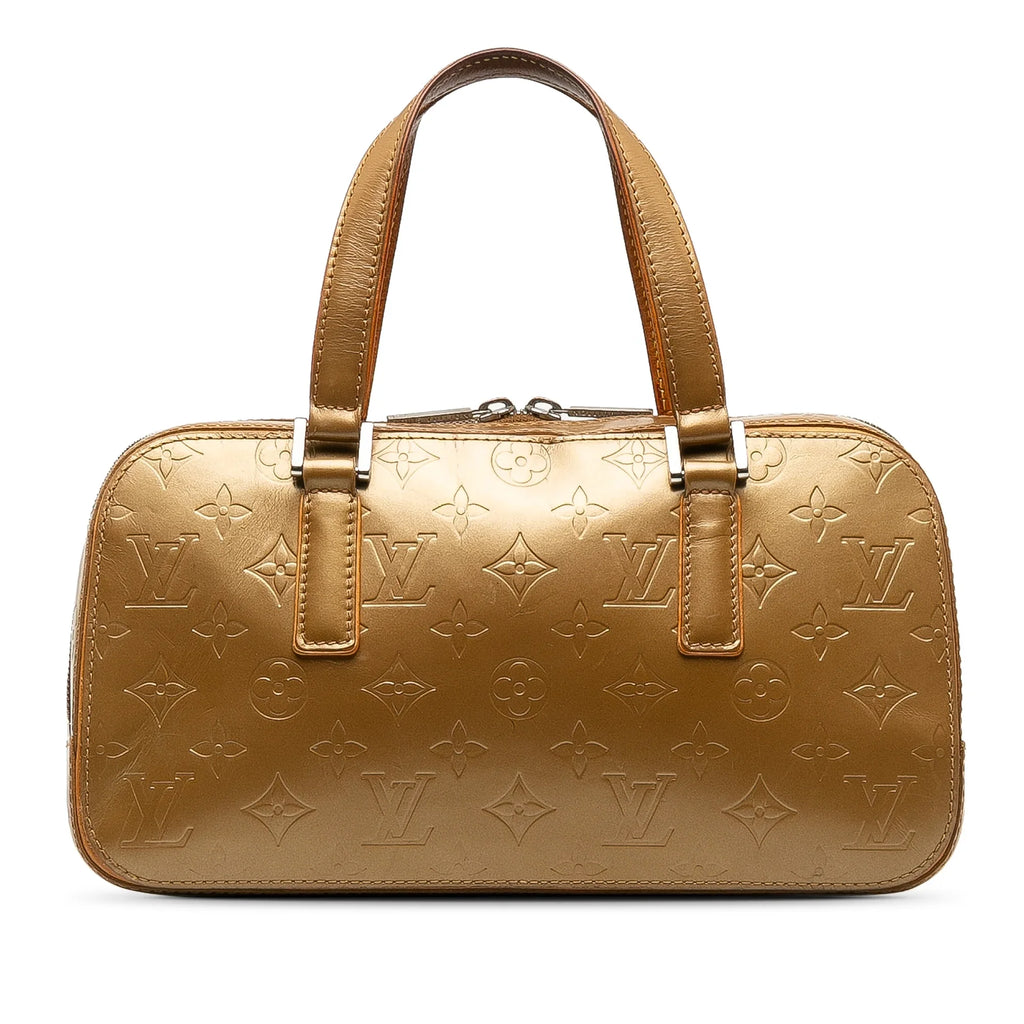 Pre-Owned Calf Top Unisex Mat (Good) Handbag Authenticated Leather Brown Monogram HandleBag Shelton