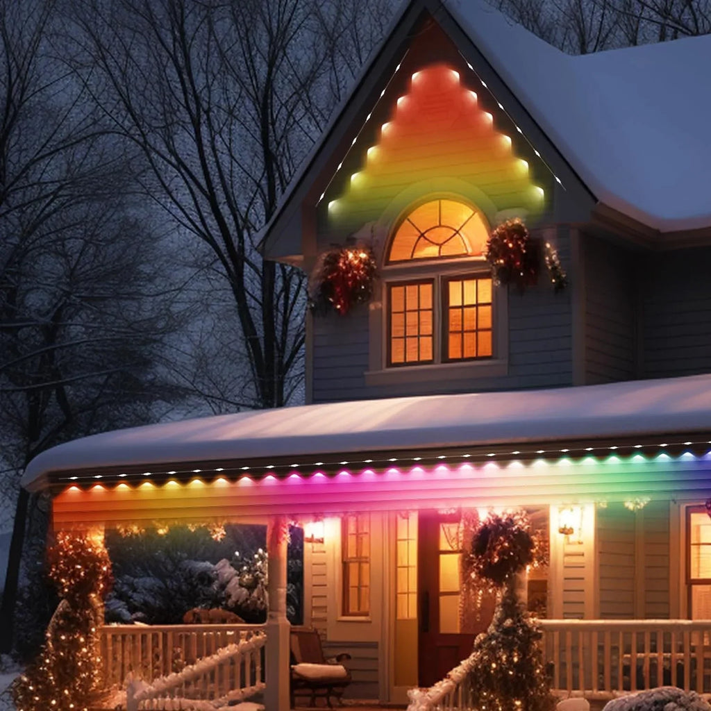 Outdoor with Waterproof, Eaves Daily IP67 with & Alexa DIY Lights LED RGB Suitable Modes, Lights, with Lights and for Permanent Using, Work 100ft Outdoor Scene Holiday Remote 72