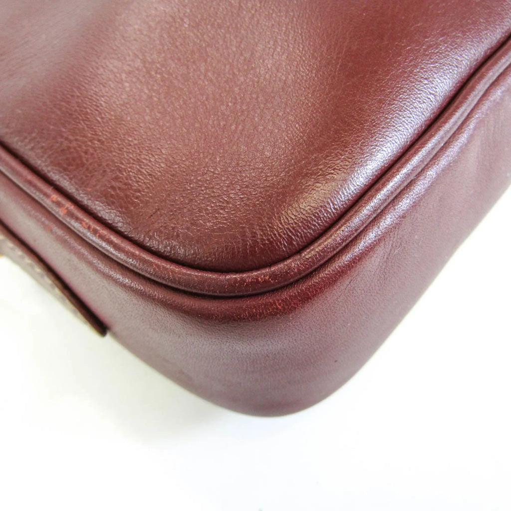 (Good) Leather Women's Bordeaux Must Bag Shoulder Cartier Pre-Owned