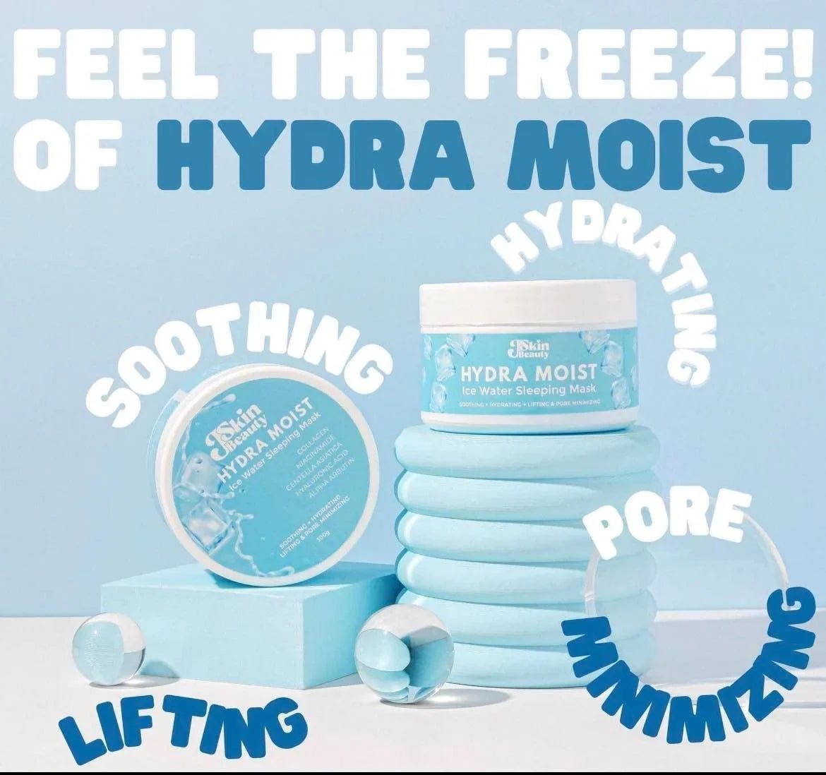 Ice EXPIRY DATES Skin Moist NO PRINTED 2 Beauty Mask Jars Water Sleeping J - Hydra
