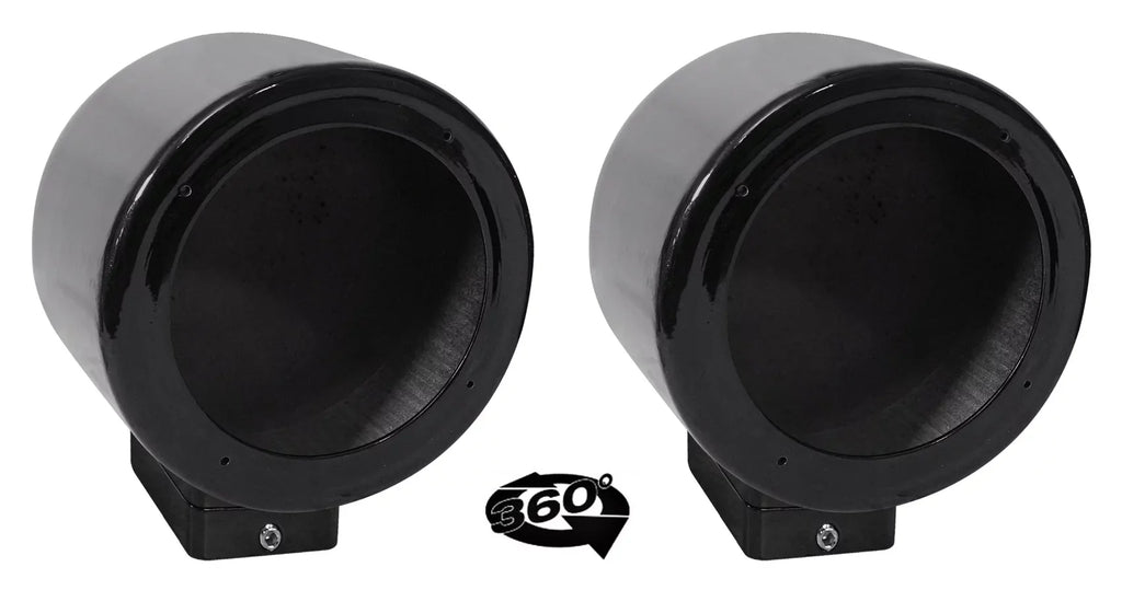 Rockville Speaker Mount 360° Black Swivel 2) Pods Surface Aluminum 5.25" MAC525B