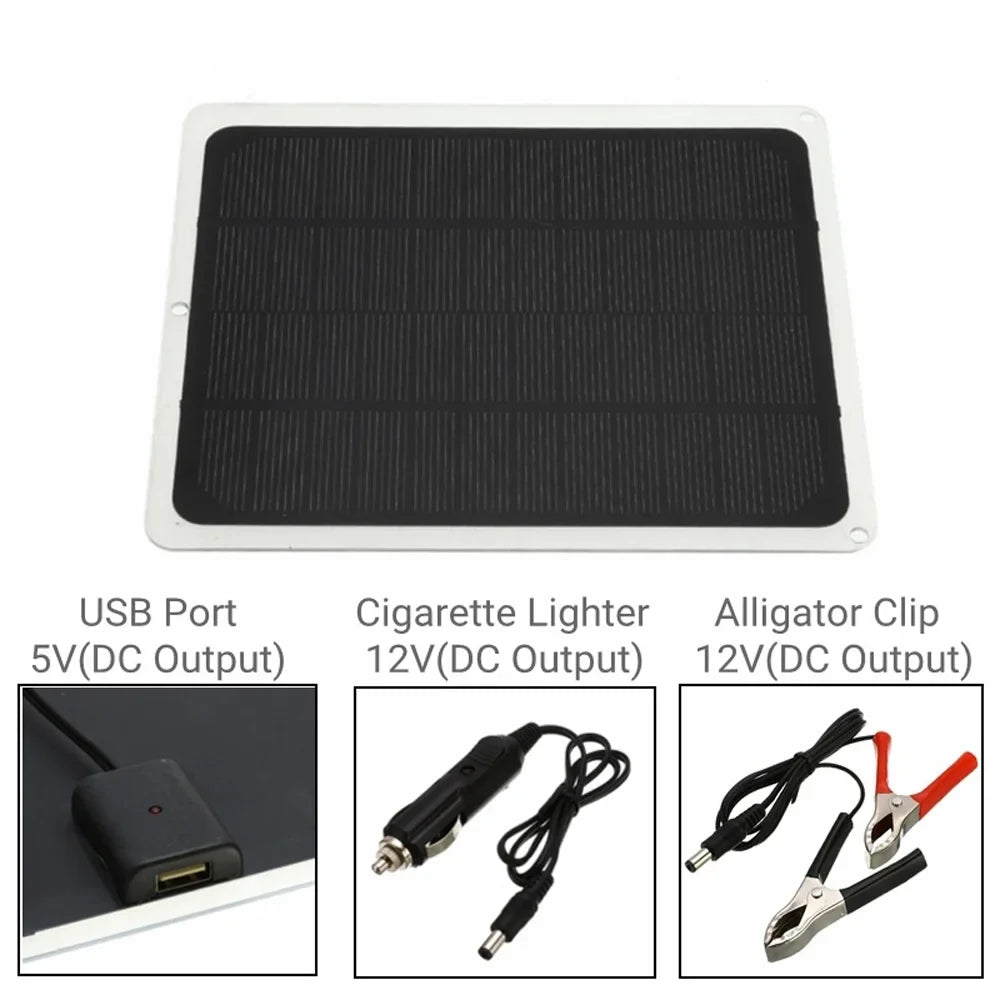 Camping/Hiking, Silicon Recharging Monocrystalline Panel Car - Light/Fan Portable Solar USB, Tool, Removable Panels Outdoor 20W