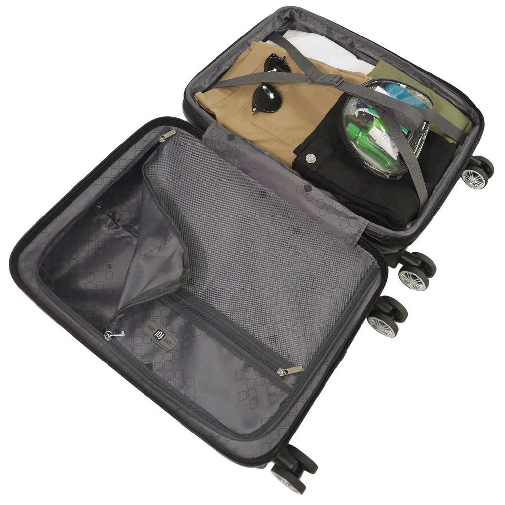 with Luggage, Impulse 3 Ombre 22, 31 26 Wheels, Suitcase and Rolling Piece Hardshell Blue Spinner Inch, Set