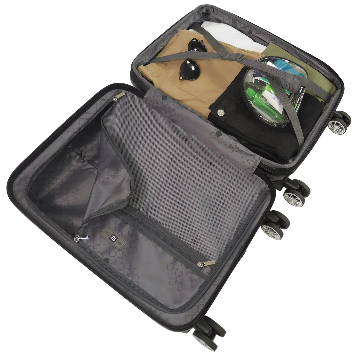 with Luggage, Impulse 3 Ombre 22, 31 26 Wheels, Suitcase and Rolling Piece Hardshell Blue Spinner Inch, Set