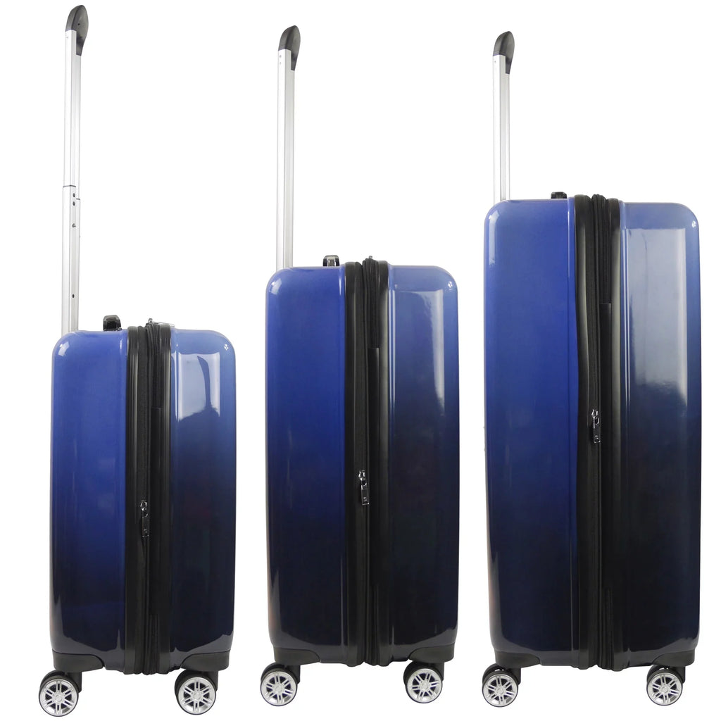 with Luggage, Impulse 3 Ombre 22, 31 26 Wheels, Suitcase and Rolling Piece Hardshell Blue Spinner Inch, Set