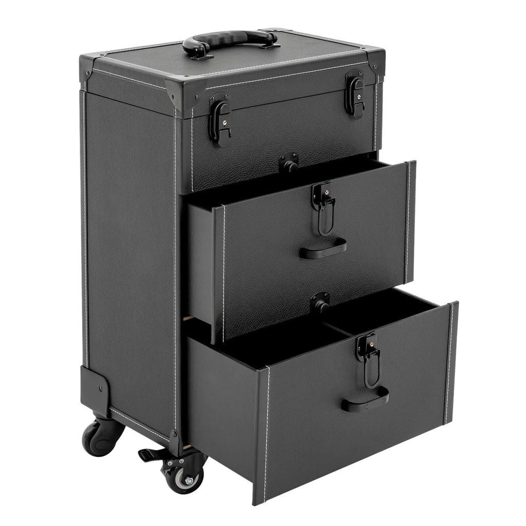 Luggage Case Miumaeov Storage Nail Polish Organizer Box Cosmetic Professional Train Rolling Makeup Trolley