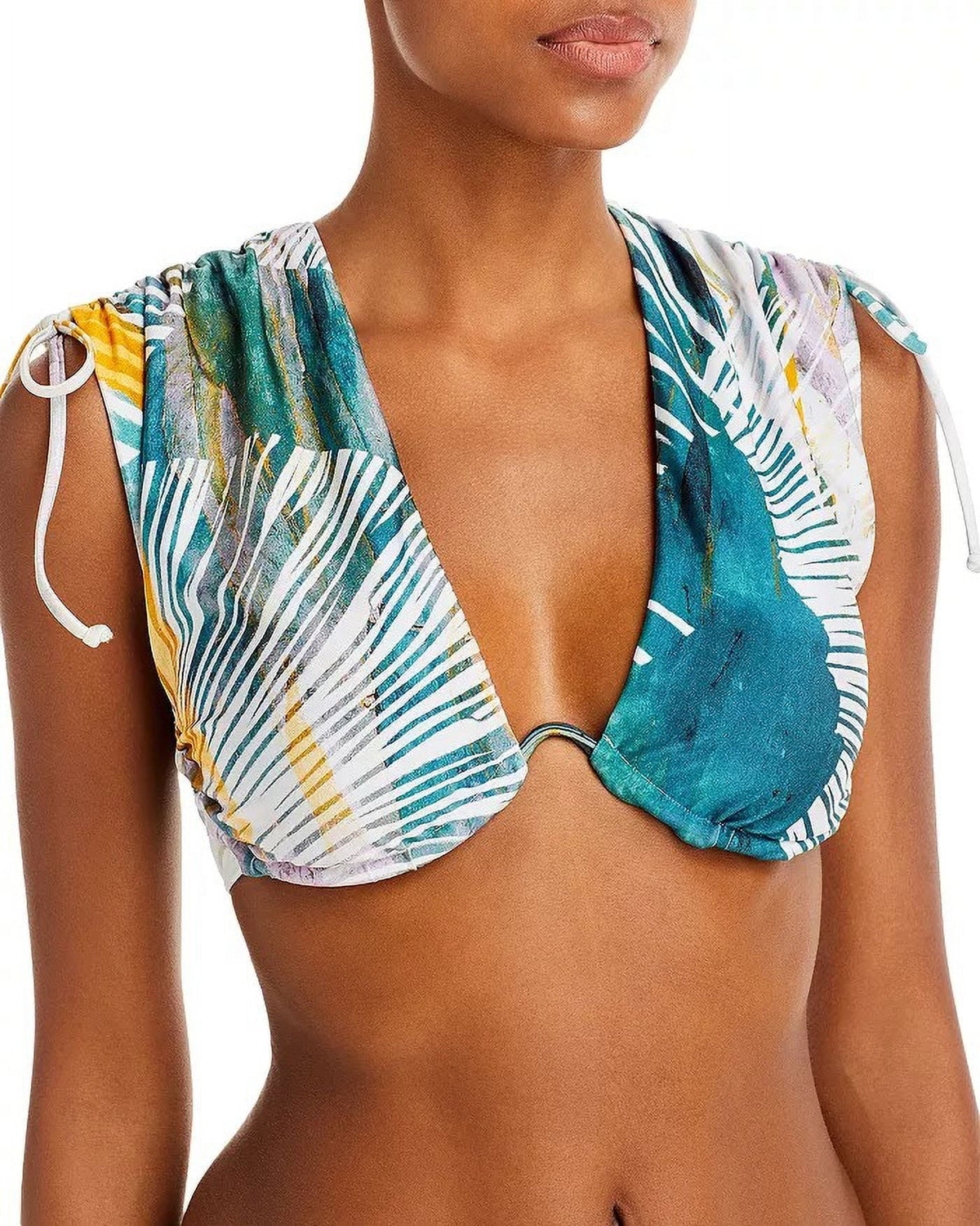 Menasa ABSTRACT Iyamah Swim Top, Bikini MULTI Underwire US Ruched Large Andrea