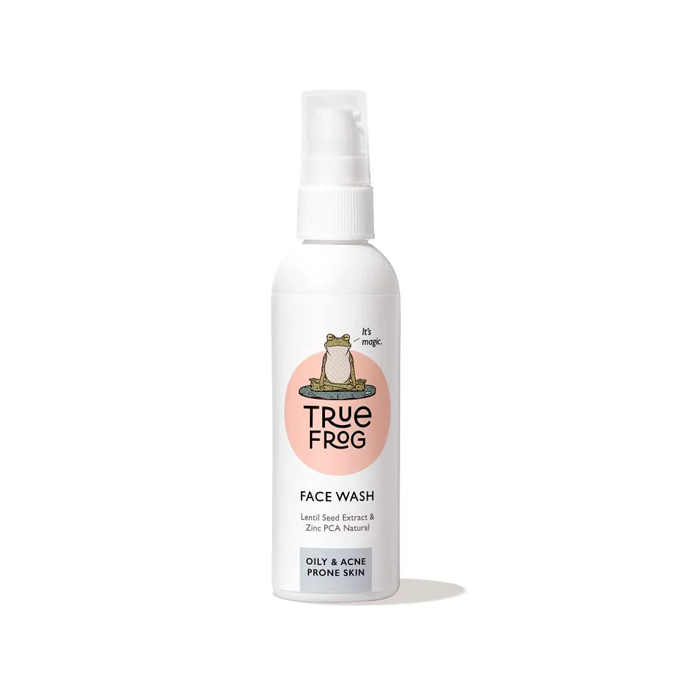 Skin, Wash for Zinc Face FRoG and for with Chamomile, Lentil Natural and Softens, - (100 Seed Controls Smoothens Oily Brightens, Oil Acne ml) TRue Excess Extract, Pimples Skin PCA