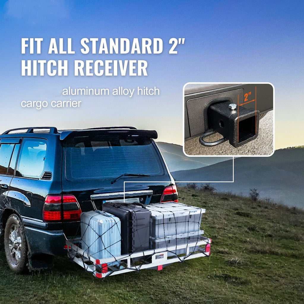 Corrosion-Resistant Sedans 6 x 500lb for Hitch Cargo Carrier x Cargo Basket Vehicles 47 BENTISM Fits SUVs Aluminum 2" Receiver Mount in 20