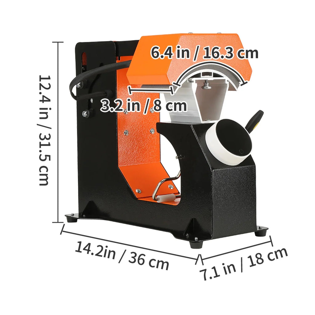 3-in-1 6.4"x3.5 Transfer, BENTISM Panel, "Clamshell Control Sublimation with Release Automatic Knob-style Press, Hat Cap Machine, Digital & Heating Press Press Heat Replaceable 3pcs Heat Auto Pads