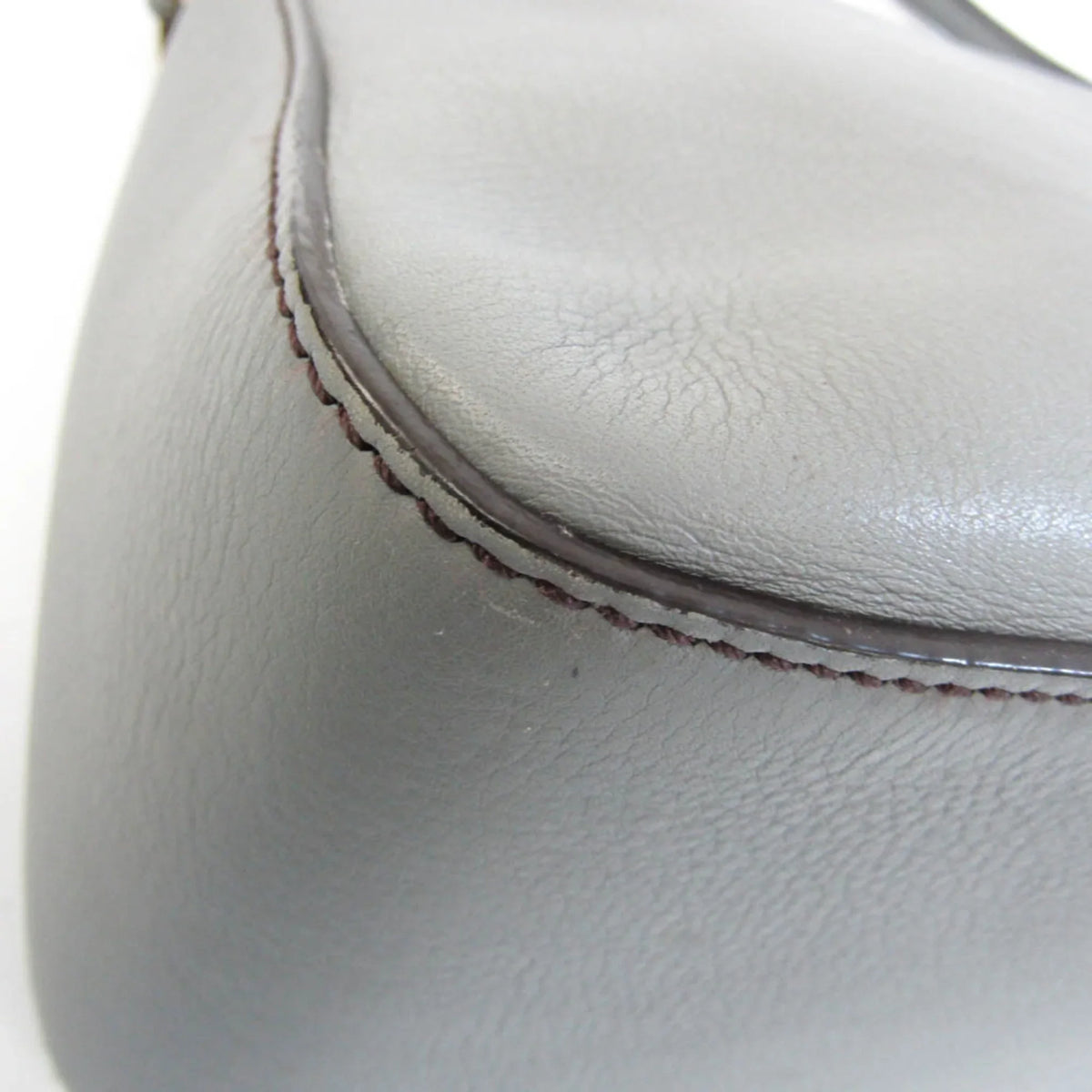 (Good) Bag Shoulder Bucket Leather Gray Women's Mamma Fendi Pre-Owned Big 8BR638