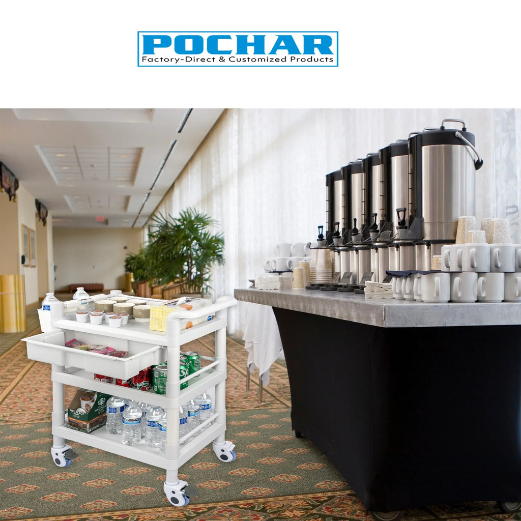 Hospital 500 Dirt Salon Tier Heavy Mobile Lbs Trolley Duty Drawers Cart for Beauty Clinic Spacious 360°Rotate Rolling Medical Cart Buckets Medical Wheels with 3 Utility Dental Trolley