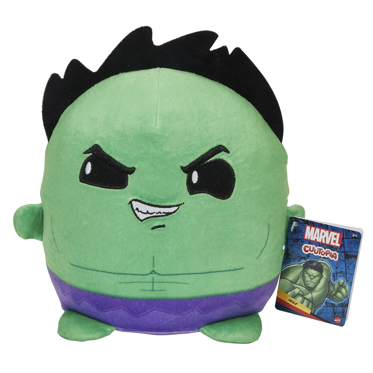 Plush Character, 3 Marvel Up Years & Soft 7-in Pillow Hulk Rounded Doll for Cuutopia